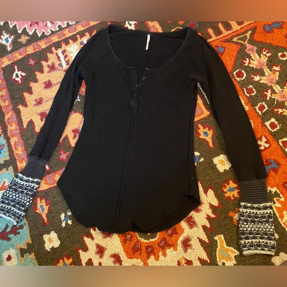 free people alpine cuff thermal henley